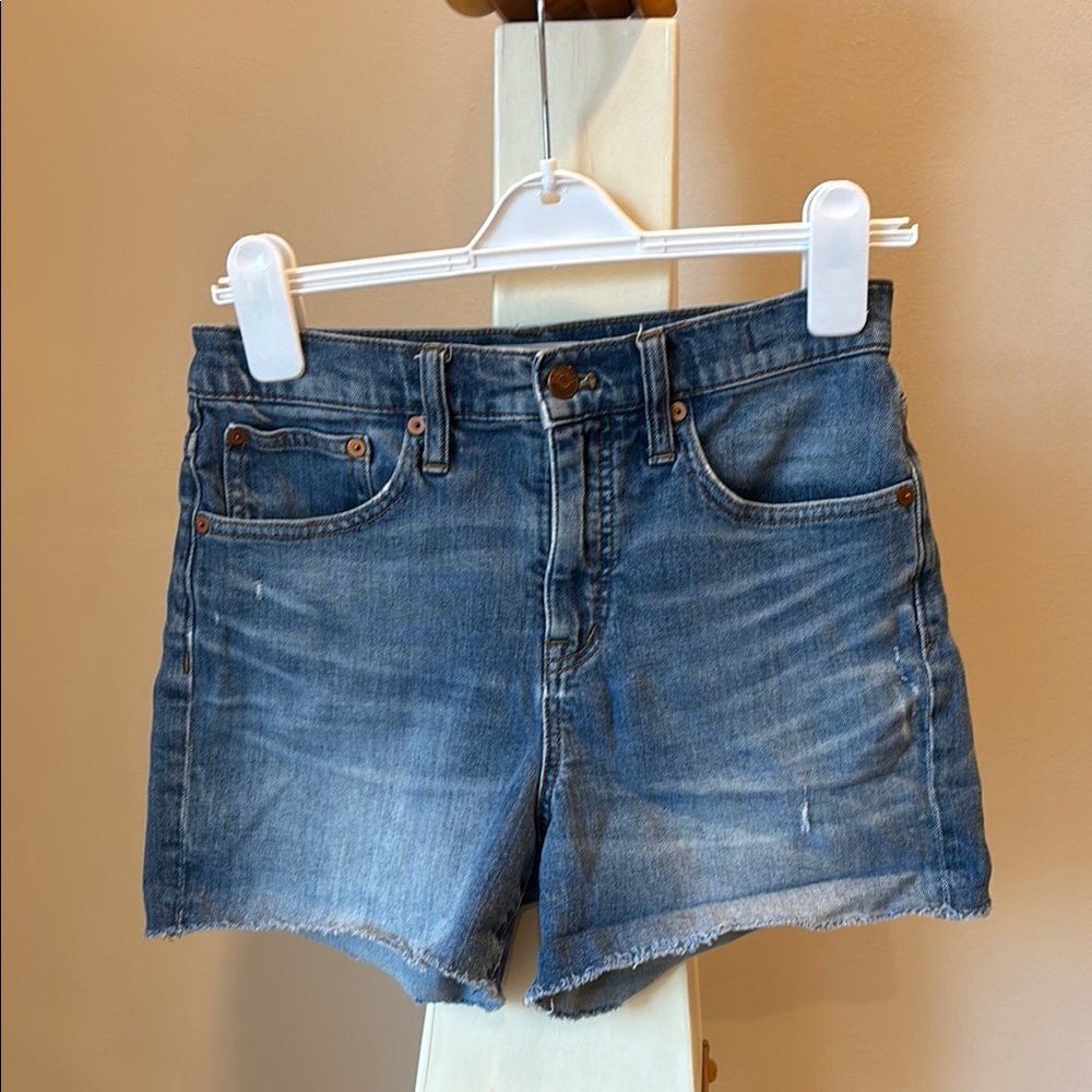Madewell Blue Jean Shorts High-Waisted Distressed - Picture 2 of 3